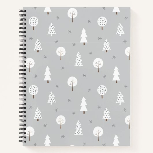 Cute Winter Pine Tree Patroon Notitieboek (Voorkant)