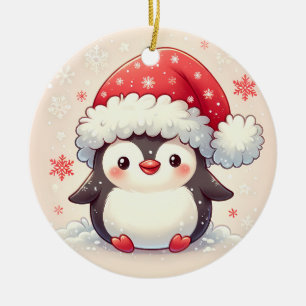 Cute Winter Pinguïn Keramisch Ornament