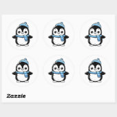 Cute Winter Pinguïn Sticker | Pinguïn met Hoed  (Vel)