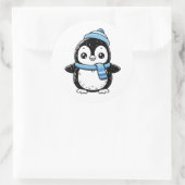 Cute Winter Pinguïn Sticker | Pinguïn met Hoed  (Tas)