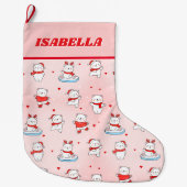 Cute Winter Polar Bear Christmas Grote Kerstsok (Voorkant)