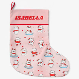 Cute Winter Polar Bear Christmas Grote Kerstsok