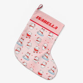 Cute Winter Polar Bear Christmas Grote Kerstsok (Voorkant (Hangend))