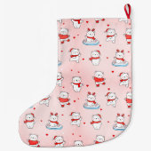 Cute Winter Polar Bear Christmas Grote Kerstsok (Achterkant)