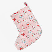 Cute Winter Polar Bear Christmas Grote Kerstsok (Achterkant (Hangend))