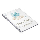 Cute Winter Polar Bears Baby Shower Guest Book Notitieboek (Rechterzijde)