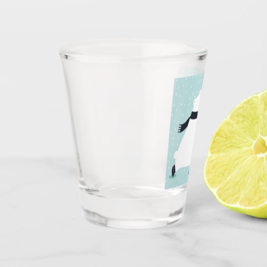 Cute Winter Polar Beer Art Shot Glas (Links)