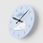 Cute Winter Polar Beer Baby Nursery Ronde Klok (Hoek)