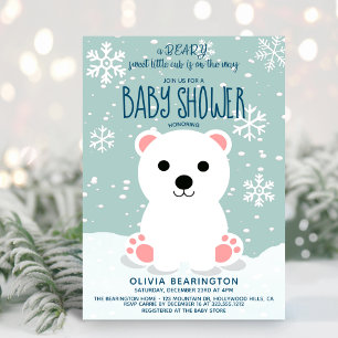 Cute Winter Polar Beer Cub Neutraal Baby shower Kaart