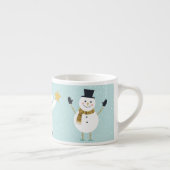 Cute Winter Polar Beer en Snowman Art Espresso Kop (Rechts)