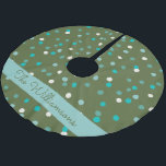 Cute Winter Polka Dots Spots Green gepersonaliseer Kerstboom Rok<br><div class="desc">Speciaal gepersonaliseerde winterpols in groene en Blauwgroen kerstboomrokken</div>