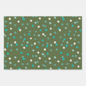 Cute Winter Polka Dots Spots Spots in Green en Bla Inpakpapier Vel (Voorkant 3)