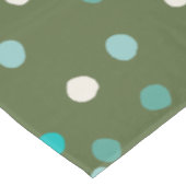 Cute Winter Polka Dots Spots Spots in Green en Bla Tafelkleed (Gekanteld)