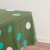 Cute Winter Polka Dots Spots Spots in Green en Bla Tafelkleed (Voorbeeld)