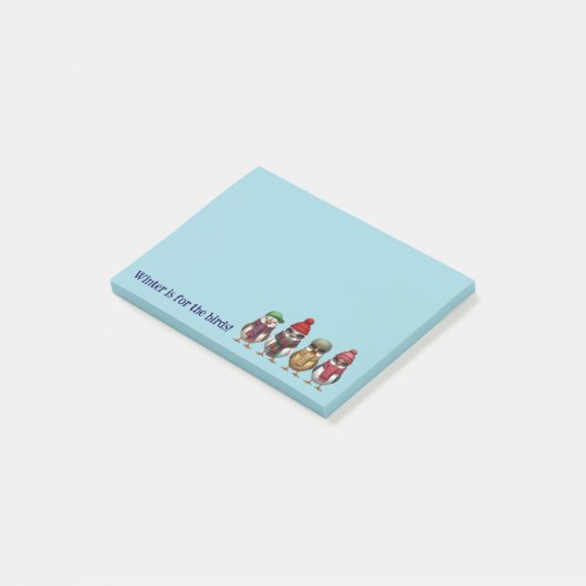 Cute Winter Post It Notes | Winter Birds  (Schuin)