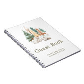 Cute Winter Rabbits Baby Shower Guest Book Notitieboek (Rechterzijde)
