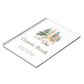 Cute Winter Rabbits Baby Shower Guest Book Notitieboek (Linkerzijde)