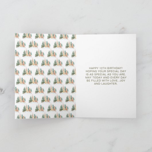 Cute Winter Rabbits Birthday Party Kaart (Binnen)