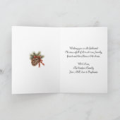 Cute Winter Raccoon with Gold Ornament Christmas Feestdagen Kaart (Binnen)