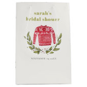 Cute Winter Red Green Ugly Sweater Vrijgezellenfee Medium Cadeauzakje (Voorkant)