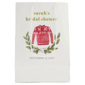 Cute Winter Red Green Ugly Sweater Vrijgezellenfee Medium Cadeauzakje (Achterkant)