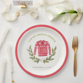 Cute Winter Red Green Ugly Sweater Vrijgezellenfee Papieren Bordje