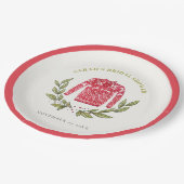 Cute Winter Red Green Ugly Sweater Vrijgezellenfee Papieren Bordje (Gekanteld)