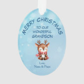 Cute Winter Reindeer Grandchild Christmas Ornament (achterkant)