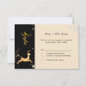 Cute Winter Reindeer Wedding RSVP (Voorkant)