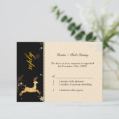 Cute Winter Reindeer Wedding RSVP (Staand voorkant)