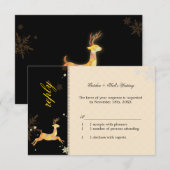 Cute Winter Reindeer Wedding RSVP (Voorkant / Achterkant)