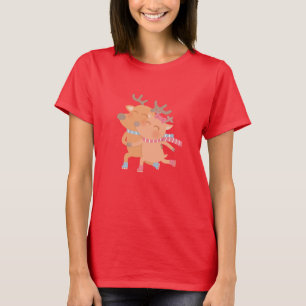 Cute Winter Rendier Schaats T-shirt