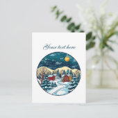 Cute Winter scene customizable Briefkaart (Staand voorkant)