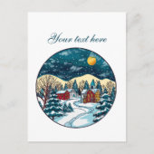 Cute Winter scene customizable Briefkaart (Voorkant)