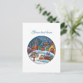 Cute Winter scene customizable  Briefkaart (Staand voorkant)