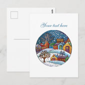Cute Winter scene customizable  Briefkaart (Voorkant / Achterkant)