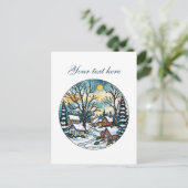 Cute Winter scene customizable  Briefkaart (Staand voorkant)