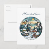 Cute Winter scene customizable  Briefkaart (Voorkant / Achterkant)