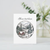 Cute Winter scene customizable  Briefkaart (Staand voorkant)