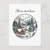 Cute Winter scene customizable  Briefkaart (Voorkant)