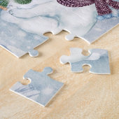 Cute Winter Scene met mam en Baby Beer Legpuzzel (Zijkant)