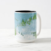 Cute Winter Scene Persoonlijke mok voor tweetonkof (Voorkant rechts)