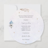 Cute Winter Scene With Little Bird In The Snow Kaart (Achterkant)