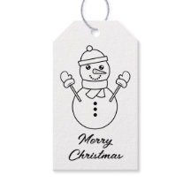 Cute Winter Sneeuwman Lijn Kunst Illustratie