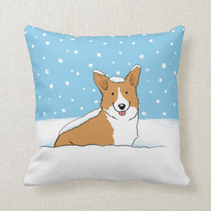 Cute Winter Snow Corgi Cartoon Dog Fun Pet Lover Kussen