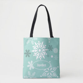 Cute Winter Snowflake Holiday Season Tote Bag