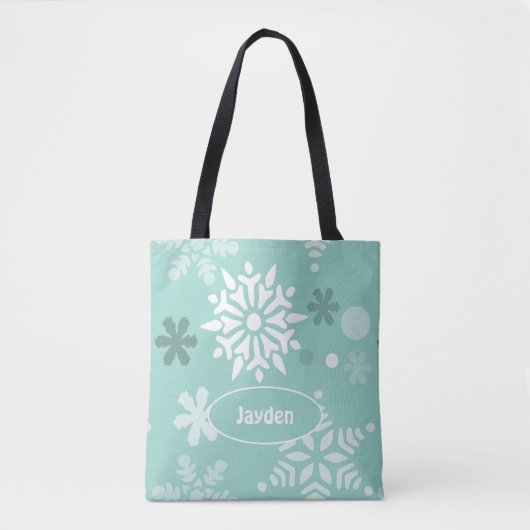 Cute Winter Snowflake Holiday Season Tote Bag (Voorkant)
