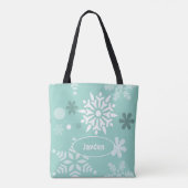 Cute Winter Snowflake Holiday Season Tote Bag (Achterkant)