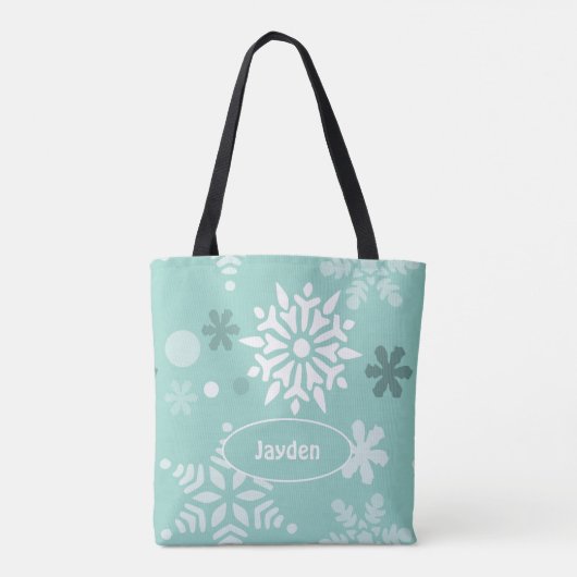 Cute Winter Snowflake Holiday Season Tote Bag (Achterkant)