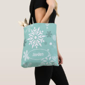 Cute Winter Snowflake Holiday Season Tote Bag (Dichtbij)